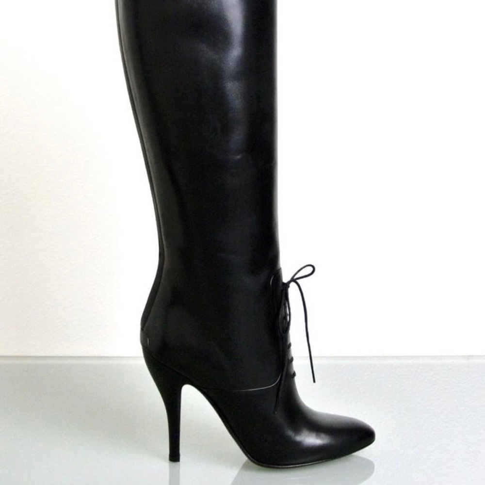 Gucci Elizabeth high heel leather riding boots